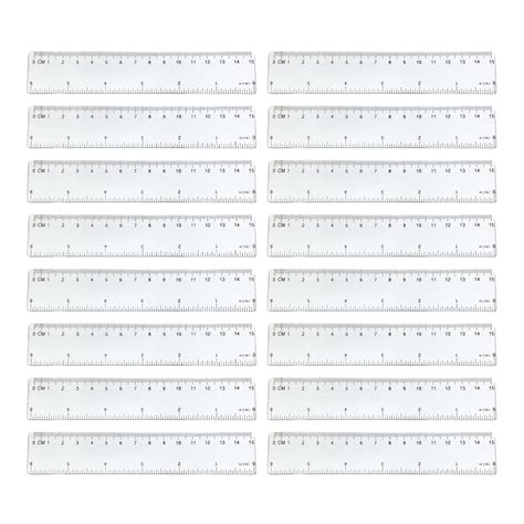 32pcs Clear Ruler 15cm Plastic Ruler Measuring Ruler Student Accessory