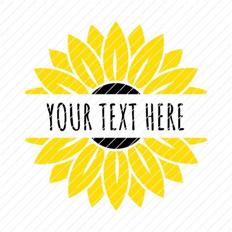 Sunflower Split Monogram Custom Your Name Svg Origin Svg Art