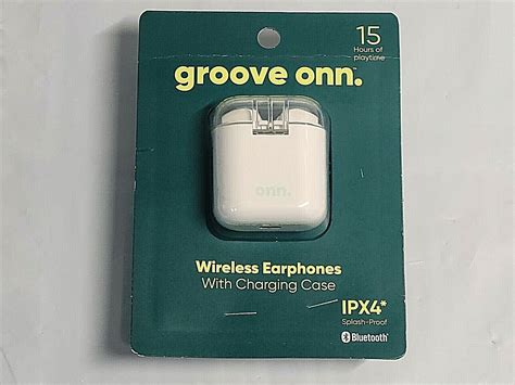 Groove Onn 100016495 Wireless Earphones W Charging Case Ipx4 Splash