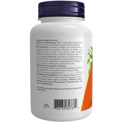 Silymarin Milk Thistle Extract Mg Veg Capsules Now Foods Canada