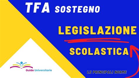 Tfa Sostegno Legislazione Scolastica Le Principali Norme Youtube