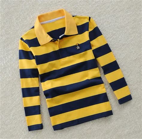 2018 Spring Boys Long Sleeve Shirt Kids Tops Striped Polo Shirt Tees Kids Clothes Cotton ...