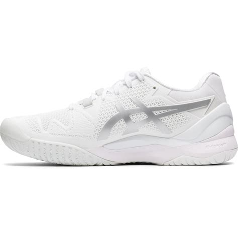 Asics Womens Gel Resolution 8 Tennis Shoes Whitepure Silver