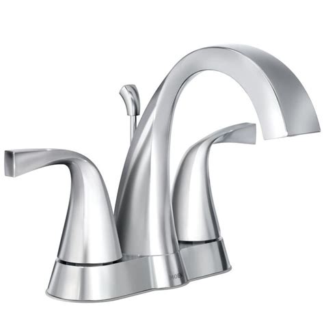 Moen Oxby Chrome 4 In Centerset 2 Handle Watersense Bathroom Sink Faucet With Drain At