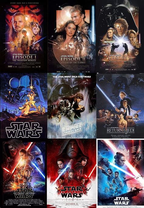 The Skywalker Saga Theatrical Posters Star Wars Skywalker Saga Movies