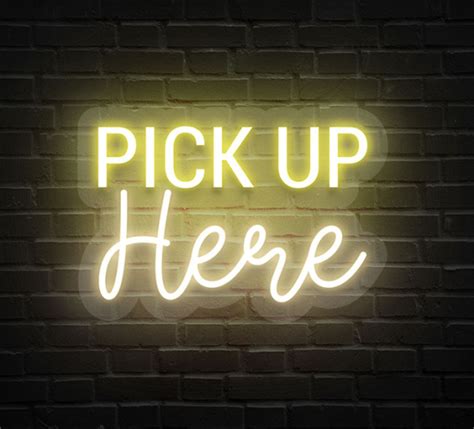 Pick Up Here Neon Sign Online| Fast Delivery - Bannerbuzz.com