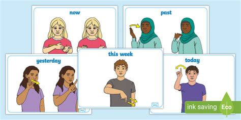 auslan words  time display posters twinkl