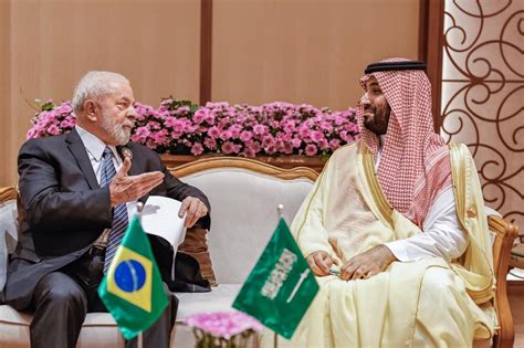 Em Encontro O Presidente Lula Pr Ncipe Herdeiro Da Ar Bia Saudita