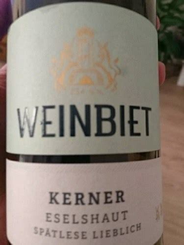 2018 Weinbiet Eselshaut Kerner Spätlese Lieblich Vivino US