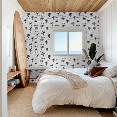 Bay Breeze - Palm Trees And Waves Wallpaper