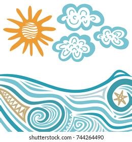 cartas antiguas  elementos marinos dibujados vector de stock libre