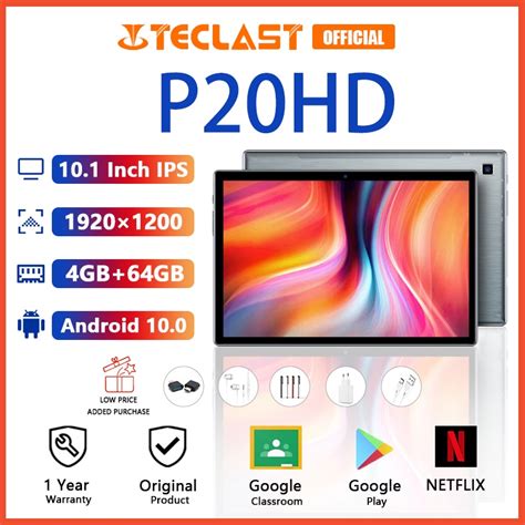 Ready StockTeclast P20HD Tablet PC Android 10 4G Phone Call 1920 X