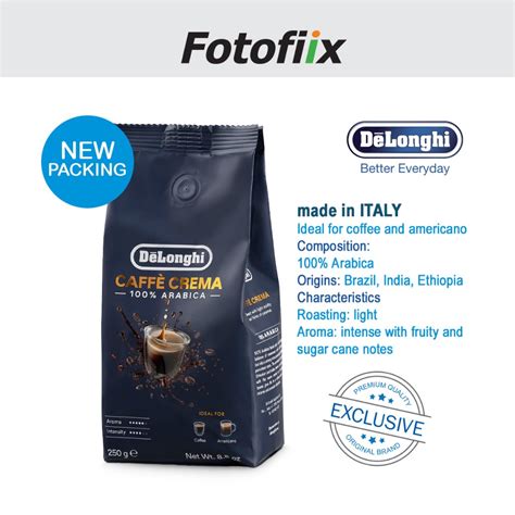 DIRECT IMPORT DeLonghi Caffe Crema 100 Arabica Coffee Beans 250g