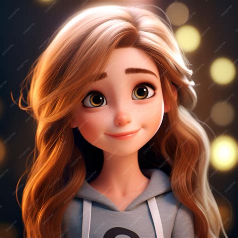 Premium Photo A Beautiful 3d Girl Disney Pixar