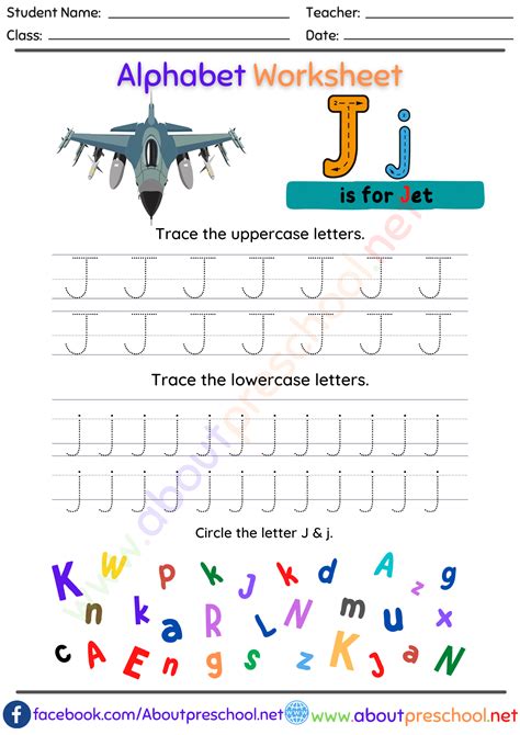 Trace Letter J Worksheets About Preschool