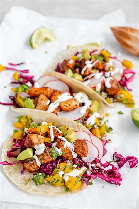 Salmon Tacos With Mango Salsa