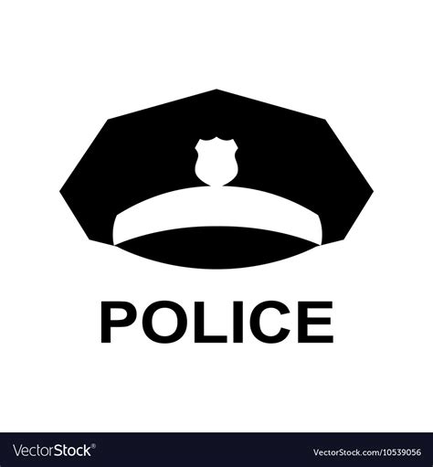 Police Cap Icon Servicemans Hat Symbol Royalty Free Vector