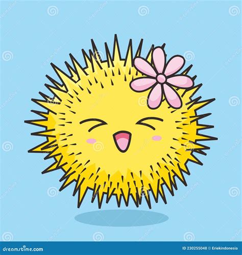 Urchin Cartoon Isolated Cute Illustration Stock Vector Illustration