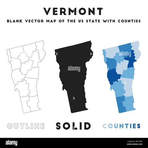 Vermont Map Borders Of Vermont For Your Infographic Vector Us State