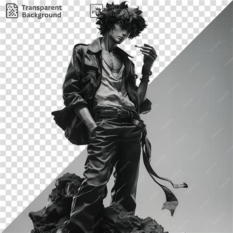 Premium Psd Awesome Spike Spiegel From Cowboy Bebop With Smoke Coming