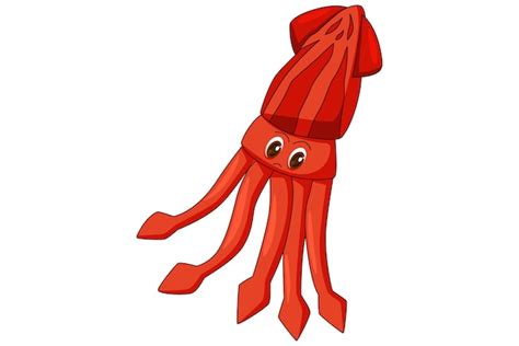 Premium Vector Cute Squid Character Design Illustration