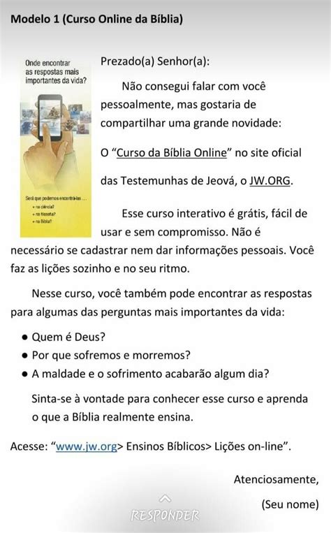 Pin De Andrea Oliveira Em Exemplos De Carta Jw Exemplo De Carta