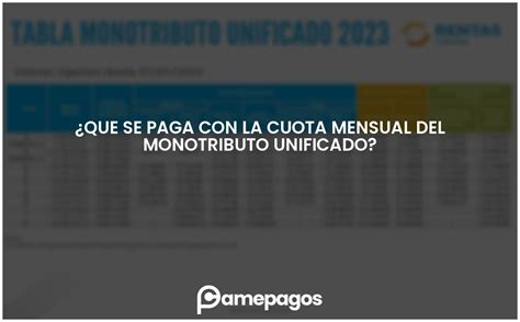 Que Se Paga Con La Cuota Mensual Del Monotributo Unificado