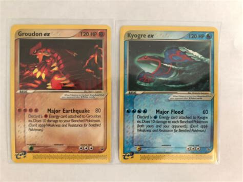 Pokemon Kyogre EX 001 And Groudon EX 002 Non Holo Black Star Promo