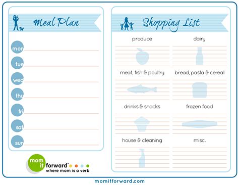 Meal Plan Worksheet Printable - Mom it ForwardMom it Forward