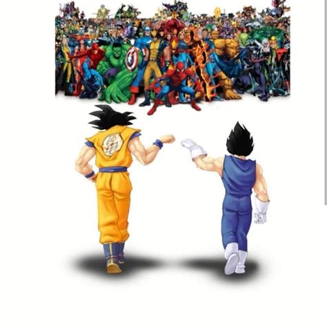 Goku And Vegeta Vs Marvel Heroes Rmemetemplatesofficial