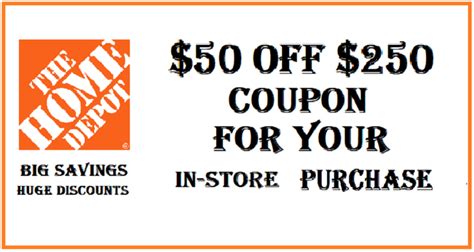 Home Depot 50 Off 250 Coupon Code 2023 Shop Your Favorite Products