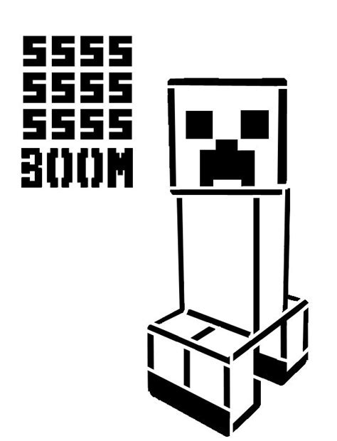 Minecraft Creeper Stencil With Ssss1 553×724 Pumpkin Stencil