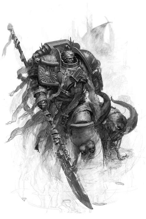 A Black And White Drawing Of A Warhammer