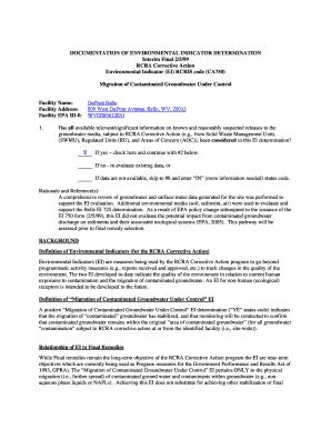 Fillable Online Region Rcra Corrective Action Emvironmental Indicator