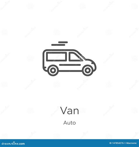 Van Icon Vector From Auto Collection Thin Line Van Outline Icon Vector