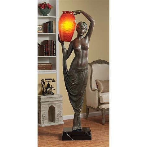 Design Toscano Art Deco Goddess Of Light Sculptural Floor Lamp