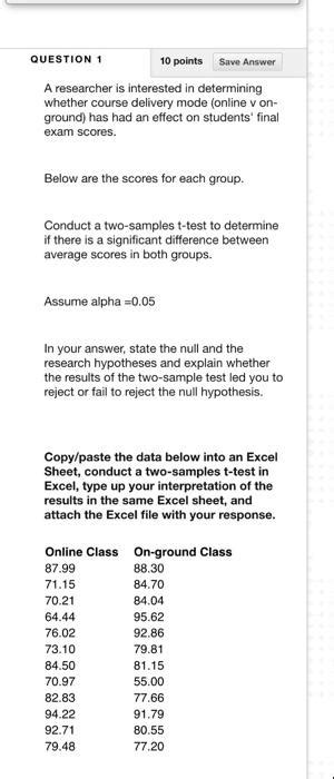 Solved Question 1 10 Points Save Answer A Researcher Is