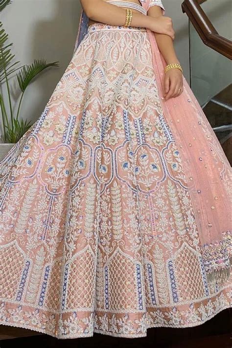 Buy Riantas Pink Raw Silk Embroidered Lehenga Set Online Aza Fashions