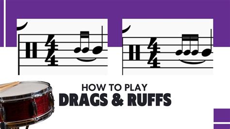 How To Play Drags Ruffs On Snare Drum Drags Ruffs Youtube