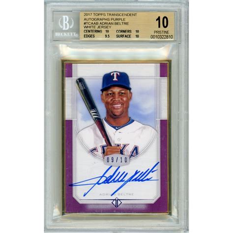 Adrian Beltre Topps Transcendent Baseball Framed Autograph Purple