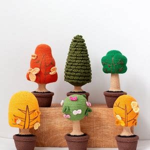 SET Amigurumi Pattern Crochet Sex Trees Amigurumi Trees Amigurumi