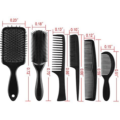 Siquk 6 Pieces Hair Brush Comb Set Paddle Brush Detangle Hair Brush And