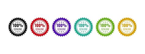 Genuine 100 Logo Badge Design Icon Original Vector Illustration For