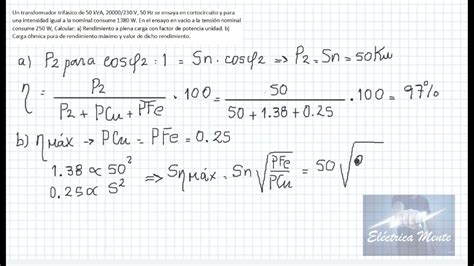 Transformadores Trif Sicos Ejercicio Youtube