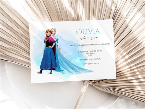 Frozen Birthday Invitation Editable Digital Corjl Template Etsy In