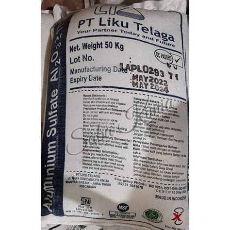 Jual Sco Tawas Bubuk Aluminium Sulfat Penjernih Air 50 Kg Shopee