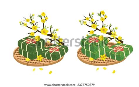 Vietnamese Traditional Lunar New Year Vector Stock Vector (Royalty Free ...