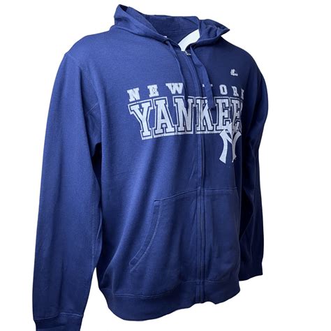 Mens New York Yankees Majestic Wordmark Legacy Full Zip Hoodie Cmd