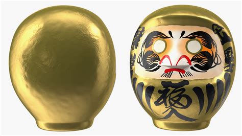 Japanese Daruma Doll Gold 3d Model 19 3ds Blend C4d Fbx Max Ma