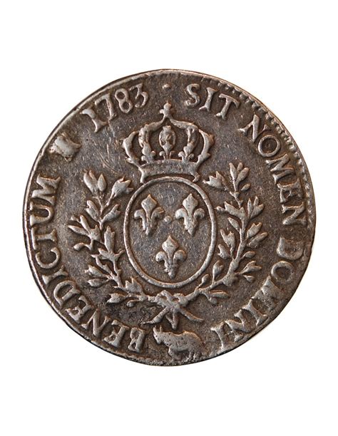 LOUIS XVI ECU AUX BRANCHES D OLIVIER 1783 PAU Argent TB Suffren